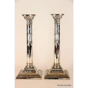 Victorian Taper Candlesticks, Antique Silverware