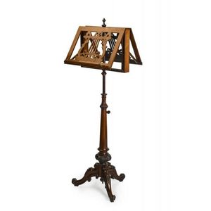 A music stand, carved rosewood and mahogany, English, 19th…