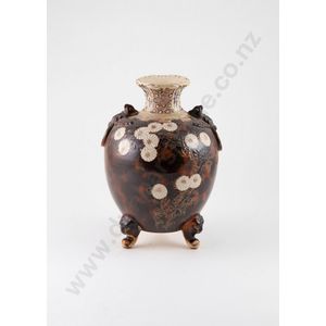 19th century Japanese Satsuma vase ovoid body raised on three…