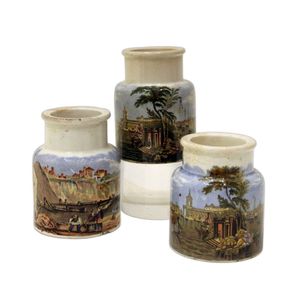 Three Victorian Pratt Ware jars, 19th century, the colour&hellip;