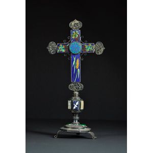 A fine early South Australian silver and enamel crucifix,…