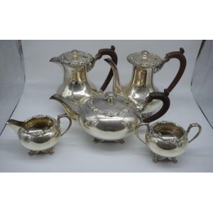 Hardy Bros silver plated 5 piece tea & coffee set, 22 cm high…