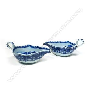 A pair of Chinese 18th century export ware porcelain sauce…