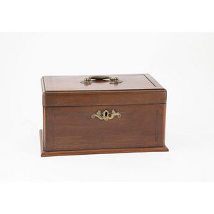 George III mahogany tea caddy, plain oblong form with brass…