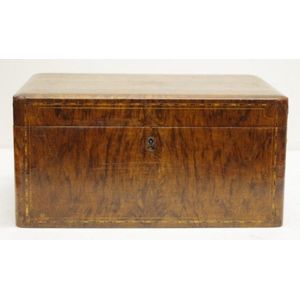 Antique marquetry inlaid tea caddy with 4 inside lidded…