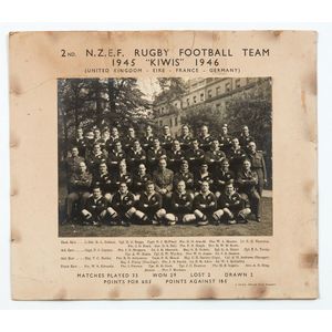 'Kiwis' team Photograph, 2nd N.Z.E.F. Rugby Football Team,…