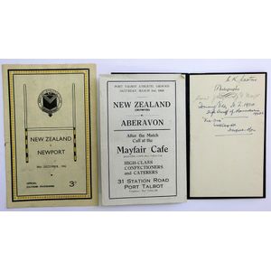 Official Programmes and Menu from the later Welsh leg 2nd N.Z.E.…