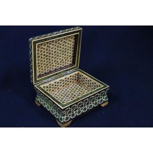 An enamel & semi-precious stone micro mosaic trinket box, 7 x…