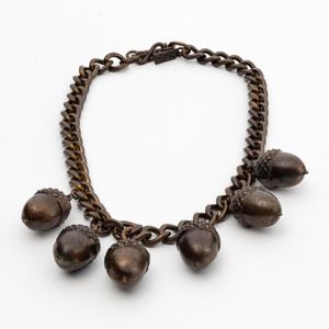 Yves Saint Laurent, rare vintage brass acorn necklace, circa&hellip;