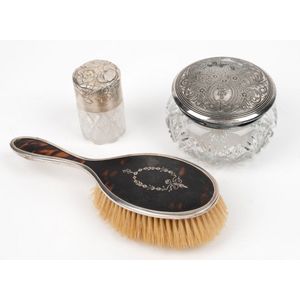 A sterling silver topped crystal vanity jar, a sterling silver&hellip;