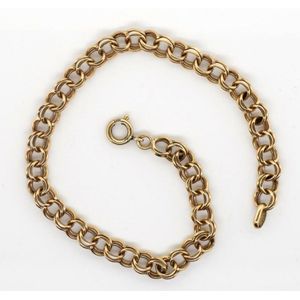 9ct Gold Double Belcher Bracelet - 5.3g, 18cm Length - Bracelets ...