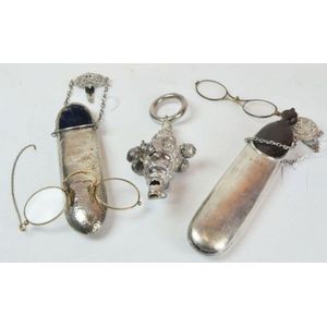 English sterling silver, 3pcs i) Victorian silver baby's rattle,…