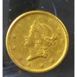 1852 United States of America Liberty head gold 1 dollar coin,…