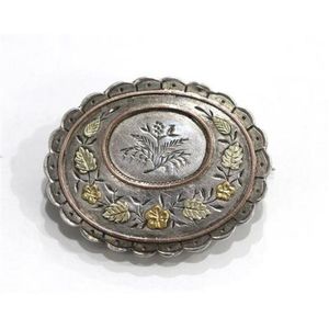 Victorian Mixed Gold Floral Brooch - Brooches - Jewellery