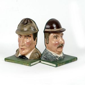 A pair of Royal Doulton bookends, Sherlock Holmes and Dr Watson.…