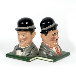 A pair of Royal Doulton bookends, Laurel and Hardy', No. 823 of…