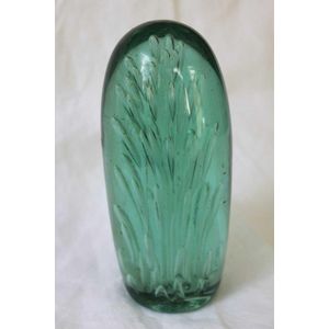 A Green Nailsea glass dump weight, 19th century, 18 cm high