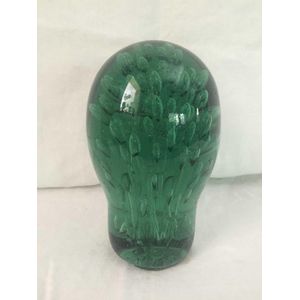 A Green Nailsea glass dump weight, 19th century, 17 cm high