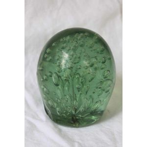 A Green Nailsea glass dump weights, 19th century, 12 cm high