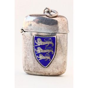 Edwardian sterling silver and enamel vesta case, hallmarked,…