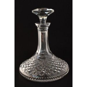Edwardian ships decanter and stopper, with facetted stopper,…