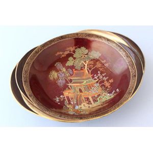 Carlton Ware Rouge Royale twin handled dish, of circular form,…