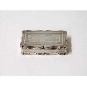 A Victorian silver presentation quality table snuff box,…
