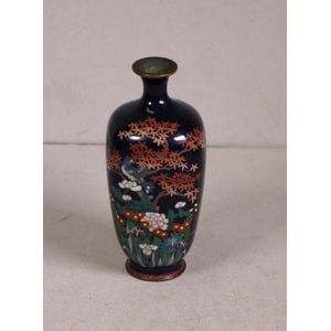 Japanese Cloisonne Vase with Blossoms and Foliage - Cloisonne - Oriental