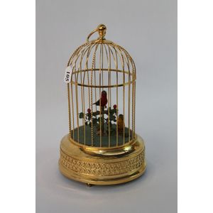A rare mid-century German musical automaton Birdcage, with…