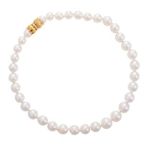 Golden South Sea pearl strand with diamond clasp