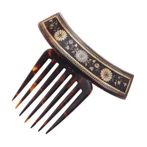 An antique Pique ornamental hair comb, the adjustable…