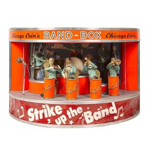 A 'Chicago Coin Band Box' six musicians playing sax, trumpet,…