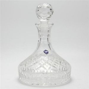 Stuart Crystal ships decanter having a disco ball stopper, with…