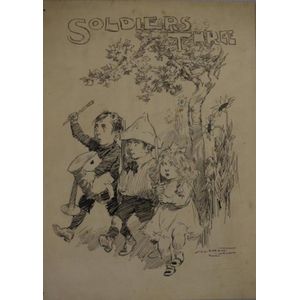 Norman Lindsay (1879-1969) 'Soldiers Three', pen and ink,…