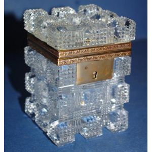 Antique glass and crystal jewellery and trinket box - price guide and values