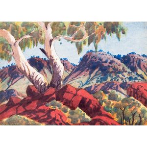Edwin Pareroultja (1918-1986), Hermannsburg School Landscape,…