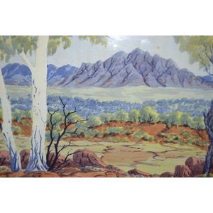 EDWIN PAREROULTJA 'Central Australian Landscape' watercolour,…