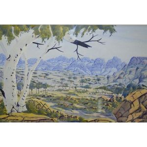 BENJAMIN LANDARA 'McDonald Ranges' watercolour, signed lower…