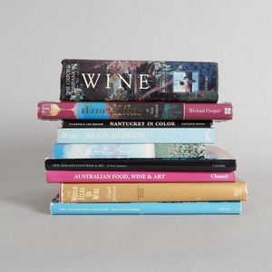 A collection of wine books, Titles include, wine atlas of New…