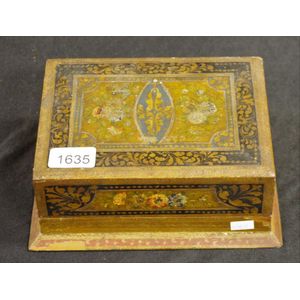 Vintage hand painted wooden jewellery box hand painted lid and…