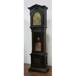 A rare oak cased Grandfather polyphon clock. Maker: The Regina…