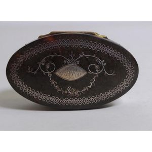 Victorian tortoiseshell and silver pique snuff box, width 7.5…