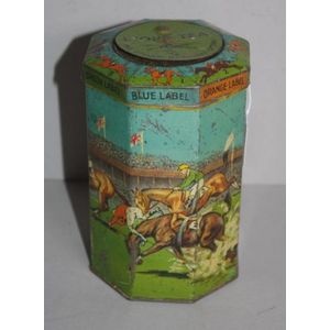 Edwardian tinplate lithographed tea caddy, marked 'Lyons'…