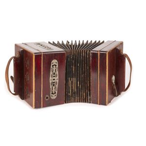 A German Tanzbar roll-player Concertina, simulated rosewood…