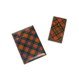 Two Tartanware card cases Scottish, circa 1880, one labelled…