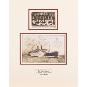 1926 Australian Tour to England: display with photograph of…