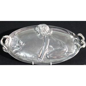 A W.M.F. Art Nouveau silver plated Sweets tray depicting a…