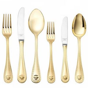 Rosenthal Versace 'Medusa Gold' cutlery setting for six persons…