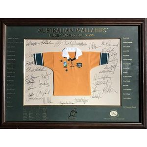 The Wallabies 1999 signed Mini shirt limited edition 118/300,…