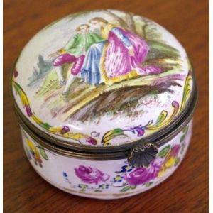 Antique enamelled jewellery and trinket box - price guide and values